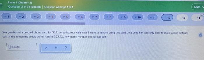 Solved Exam 1 (Chapter 3) Question 12 of 34 (1 point) | Chegg.com