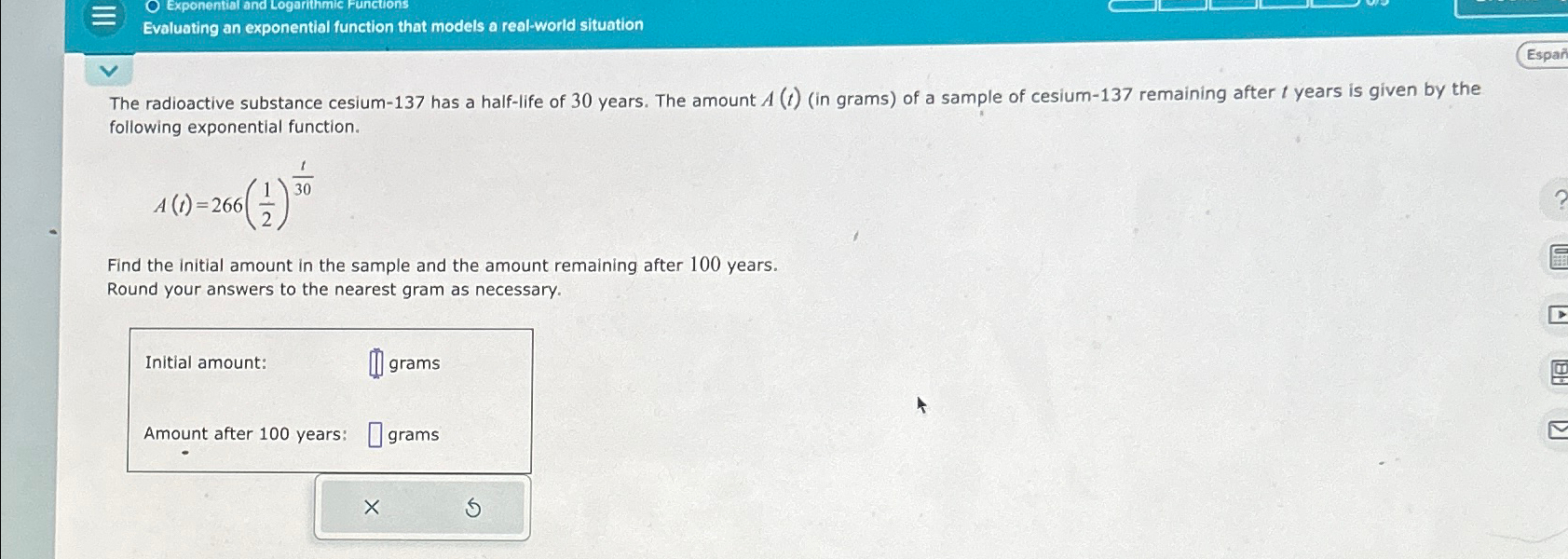 Solved Exponential and Logarithmic FunctionsEvaluating an | Chegg.com