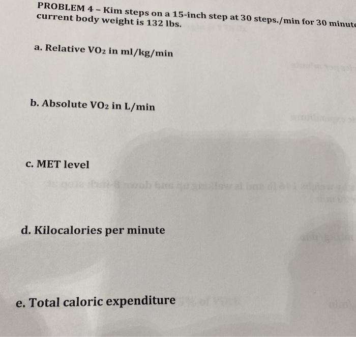 Solved PROBLEM 4 - Kim steps on a 15-inch step at 30 | Chegg.com