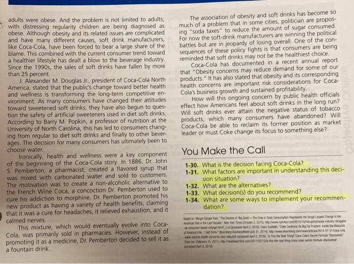 Solved Marketing in Action Case Real Choices at CocaCola