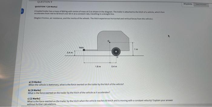 Solved QUESTIONS 2 QUESTION 720 Marks Aloaded trailer has a | Chegg.com