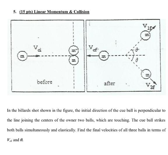 Solved 5. (15 Pts) Linear Momentum & Collision 1 5 6 Before | Chegg.com