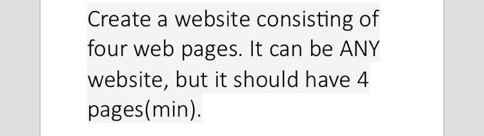 Solved Create A Website Consisting Of Four Web Pages. It Can | Chegg.com