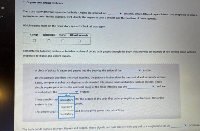 Solved Back to Assignment Attempts Average / 4 1. Organs and | Chegg.com