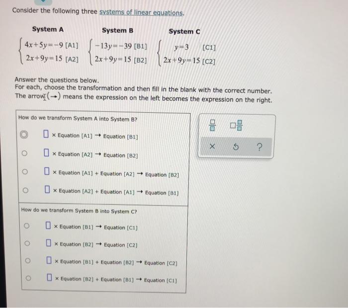 Solved Consider the following three systems of linear | Chegg.com