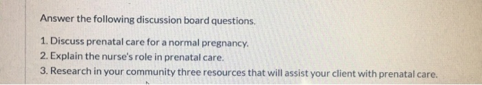 Solved Answer The Following Discussion Board Questions. 1. | Chegg.com