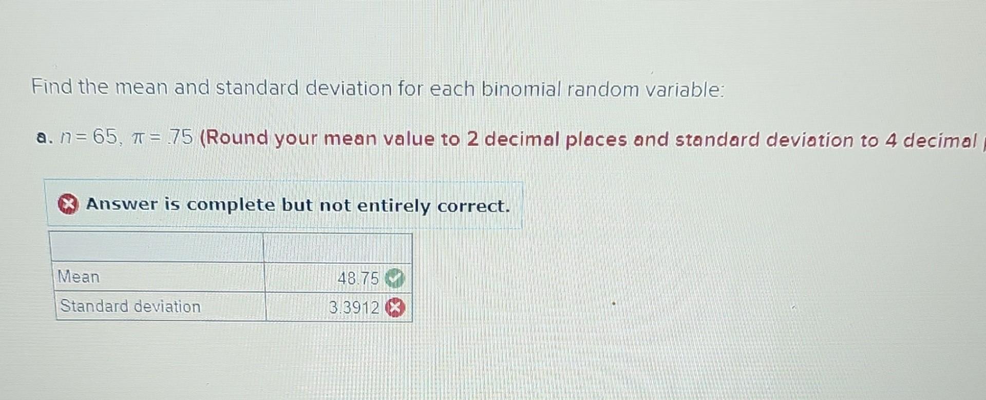 Solved Find the mean and standard deviation for each | Chegg.com