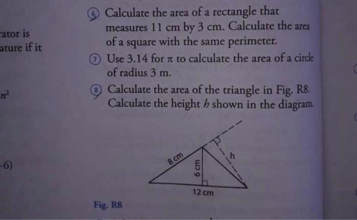 Solved lo Calculate the area of the shape shown in Fig. R9. | Chegg.com