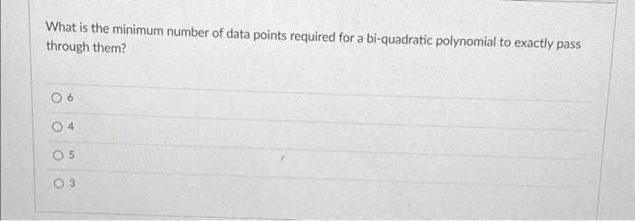 Solved What is the minimum number of data points required | Chegg.com