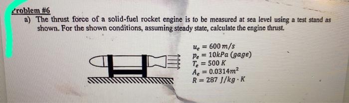 Solved Zroblem #6 a) The thrust force of a solid-fuel rocket | Chegg.com