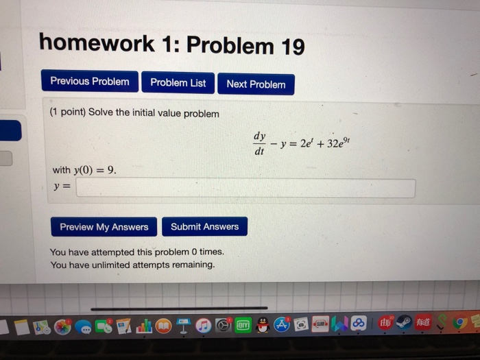 Solved homework 1: Problem 19 Previous Problem Problem List | Chegg.com