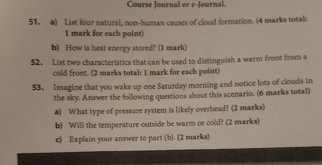 home ec coursework journal marks