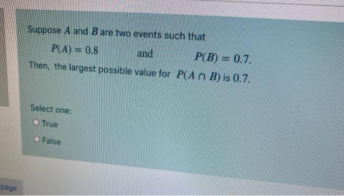 Solved Suppose A And B Are Two Events Such That P(A) = 0.8 | Chegg.com