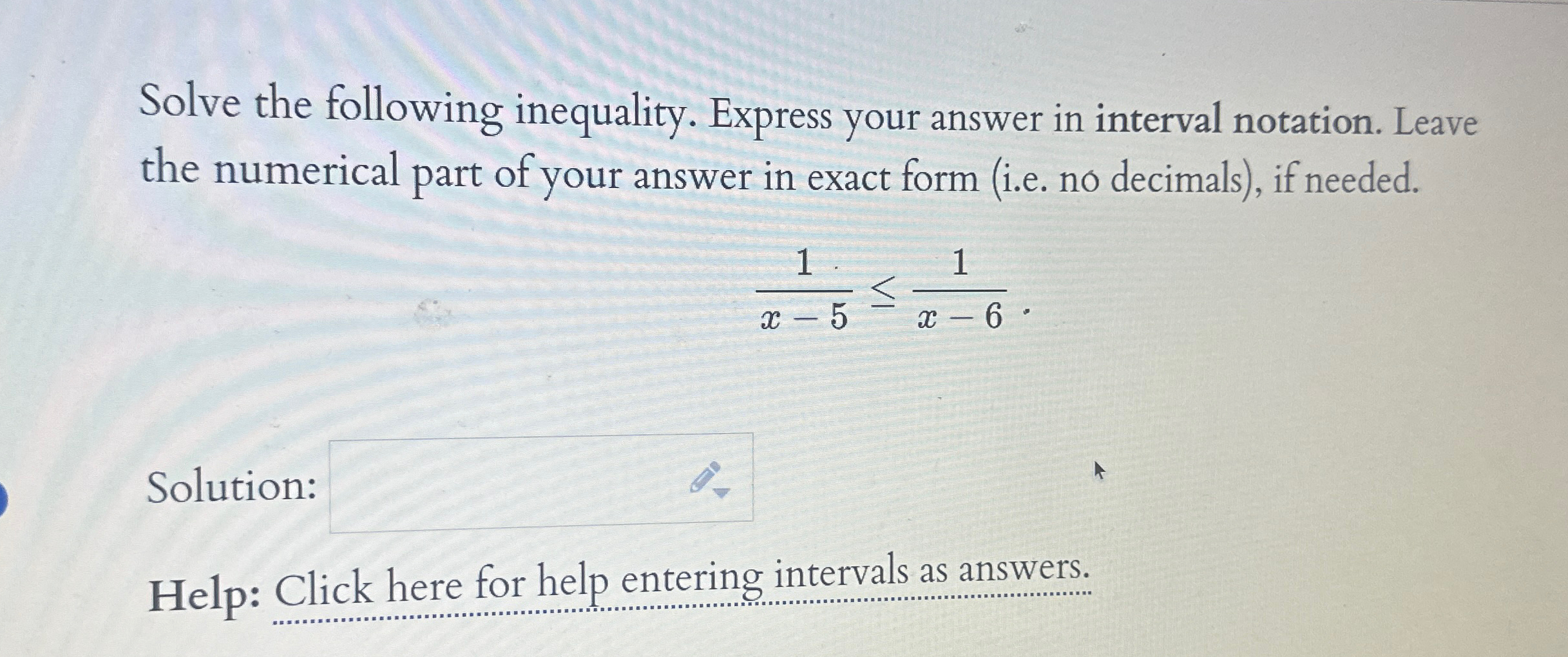Solved Solve the following inequality. Express your answer | Chegg.com