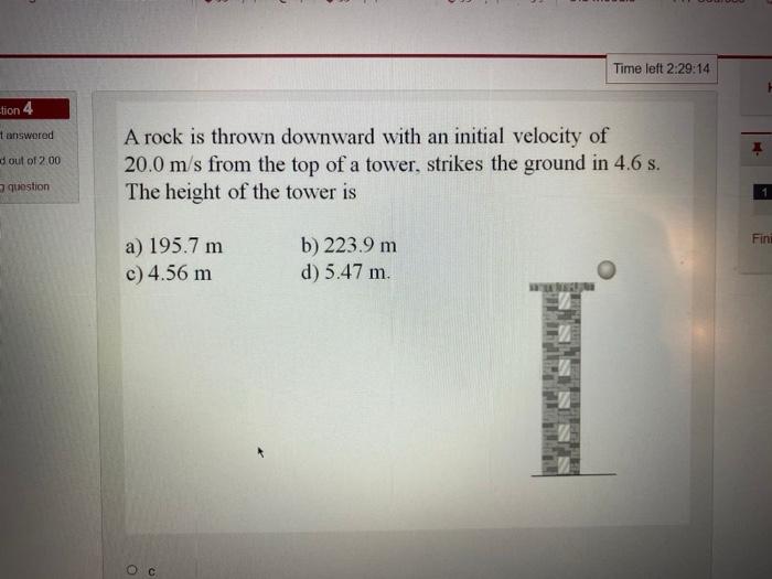 Solved A rock is thrown downward with an initial velocity of | Chegg.com