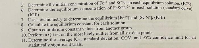 Solved 5. Determine the initial concentration of Fe3+ and | Chegg.com