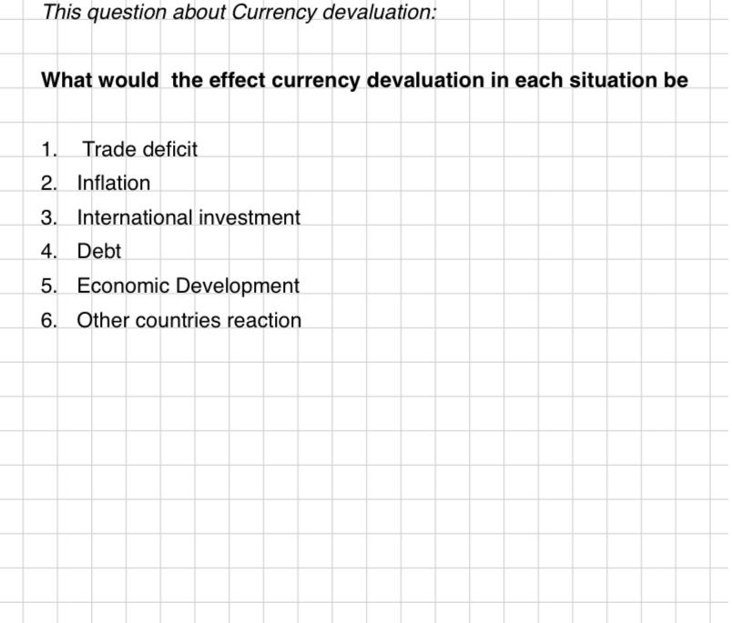 Solved This question about Currency devaluation:What would | Chegg.com