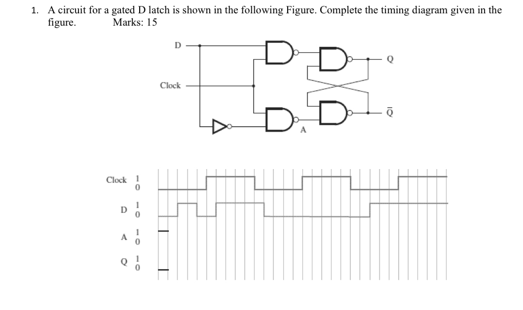 Solved A circuit for a gated D ﻿latch is shown in the | Chegg.com