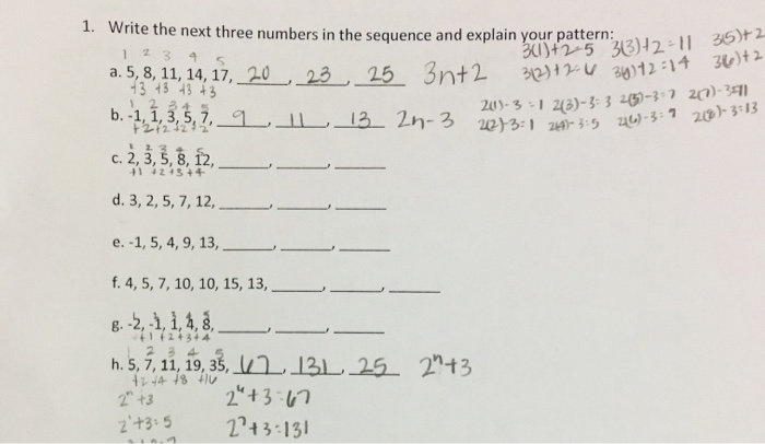 Solved 1 Write The Next Three Numbers In The Sequence An Chegg Com