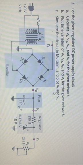 For the given regulated DC power supply circuita. | Chegg.com