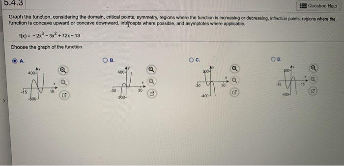 Solved 5.4.3 Question Help Graph the function, considering | Chegg.com