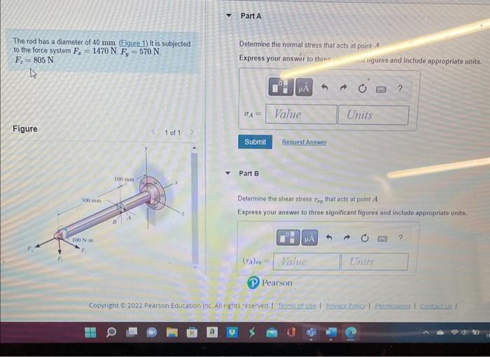 Solved The rod has a diameter of 40 mm (Figure 1) it is | Chegg.com