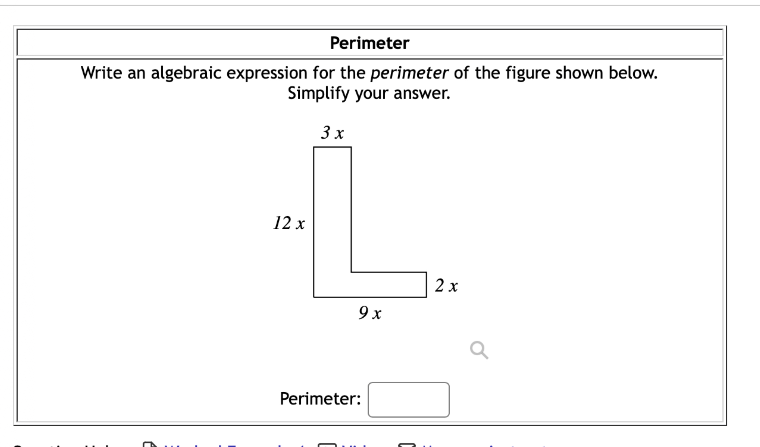 Solved PerimeterWrite an algebraic expression for the | Chegg.com