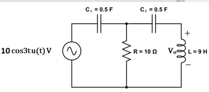 Solved The resistor R, inductor L and capacitors C1 and C2 | Chegg.com
