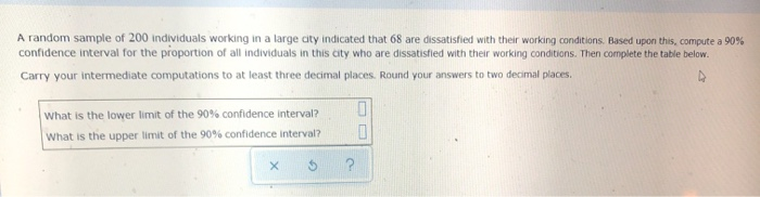 Solved A random sample of 200 individuals working in a large | Chegg.com