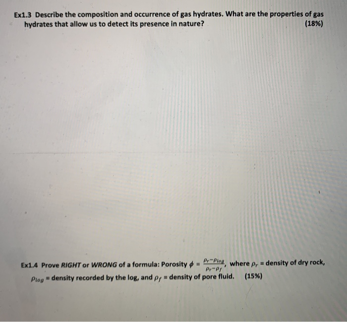 Solved Ex1 3 Describe The Composition And Occurrence Of G Chegg Com