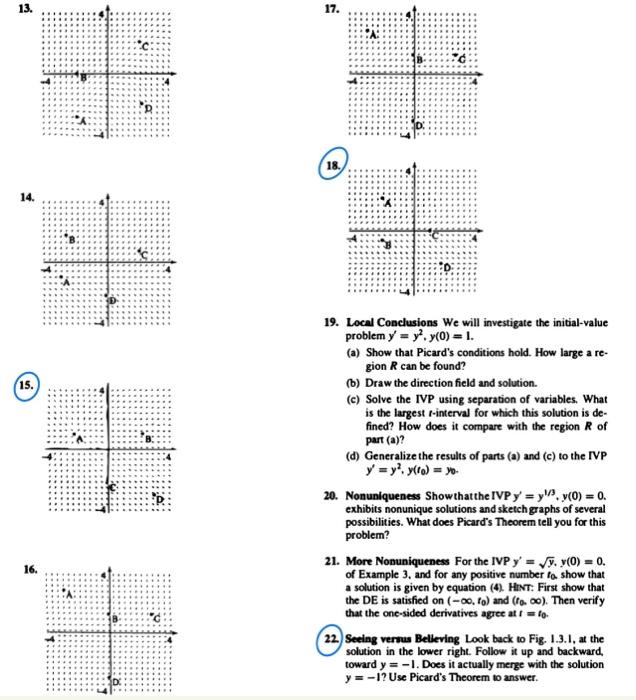 Solved please help with Picard's Condition section problems | Chegg.com