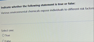 Solved Indicate whether the following statement is true or | Chegg.com