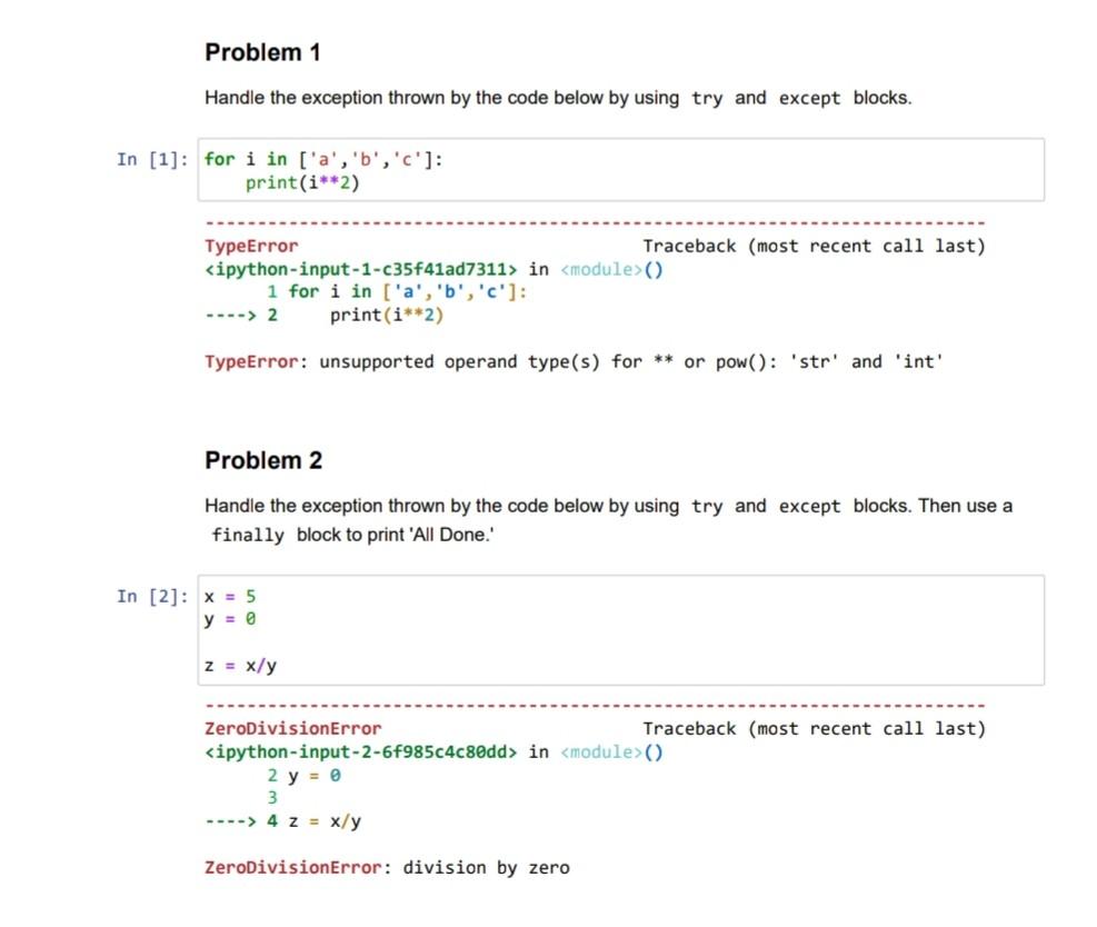 Solved Problem 1 Handle The Exception Thrown By The Code | Chegg.com