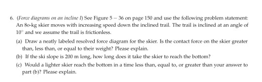 Solved 6. (Force diagrams on an incline 1) See Figure 5 – 36 | Chegg.com