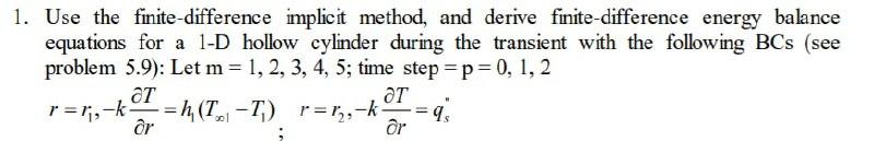 Solved 1. Use the finite-difference implicit method, and | Chegg.com