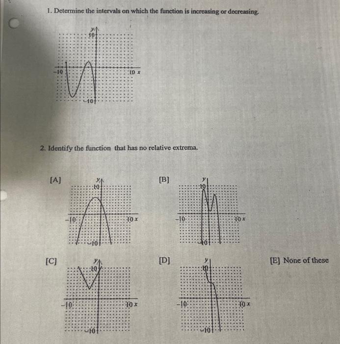 Solved 1. Determine the intervals on which the function is | Chegg.com