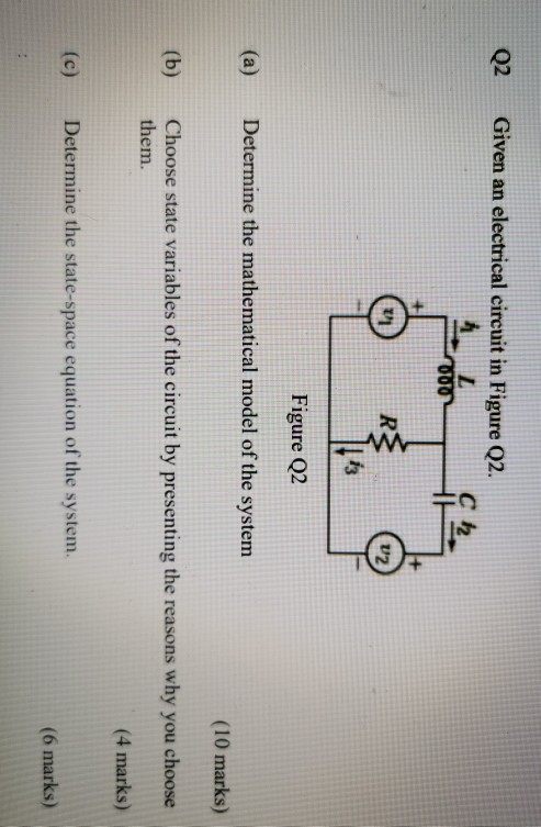 Solved Q2 Given an electrical circuit in Figure Q2. 1000 R3 | Chegg.com