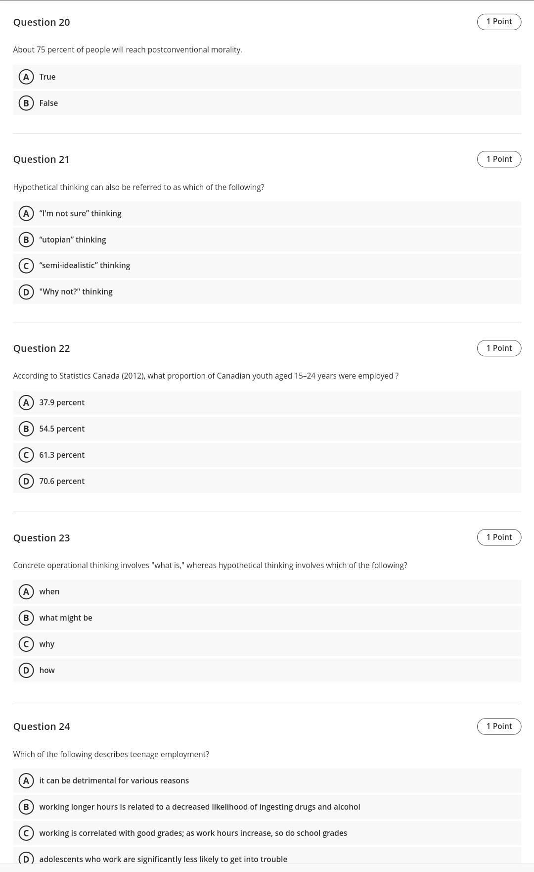 Solved Test Content Question 1 1 Point In adolescence, | Chegg.com