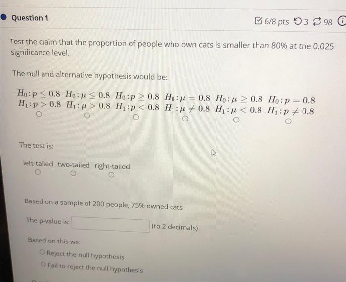 Solved Test the claim that the proportion of people who own | Chegg.com