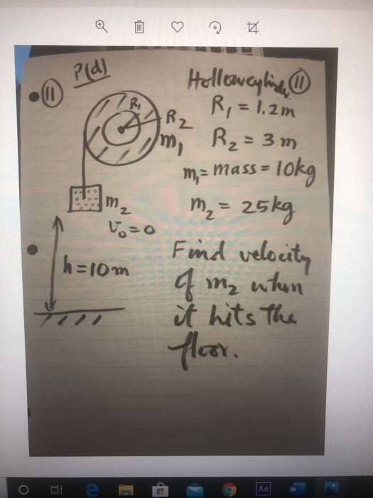 Solved Q U 2 4 Ped M2 Hollowcylina W Ar R 1 2m Jm R Chegg Com