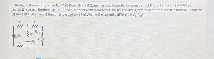 Solved In the figure the resistances are R = 0.90 and R2 - | Chegg.com