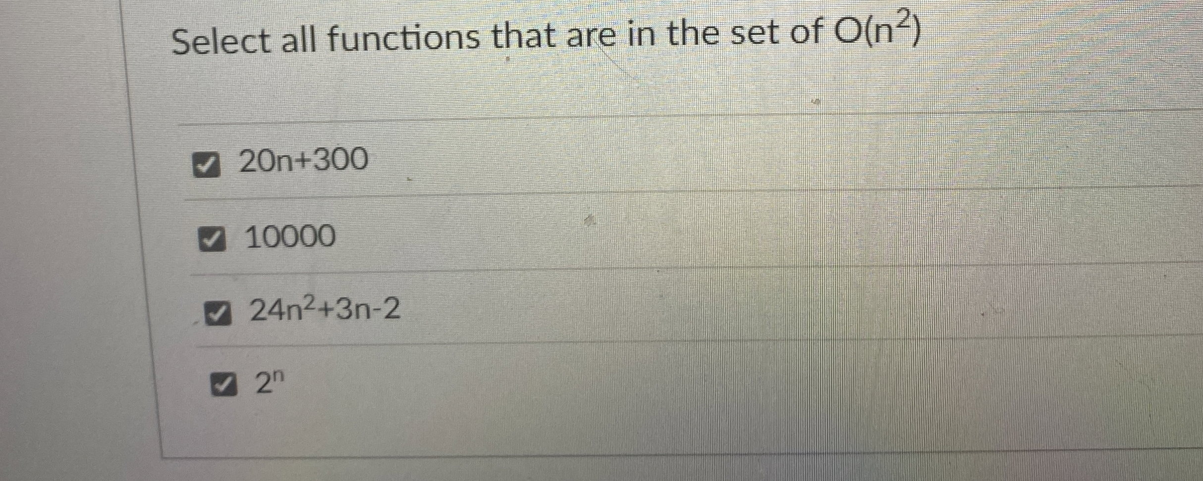 Solved Select all functions that are in the set of | Chegg.com