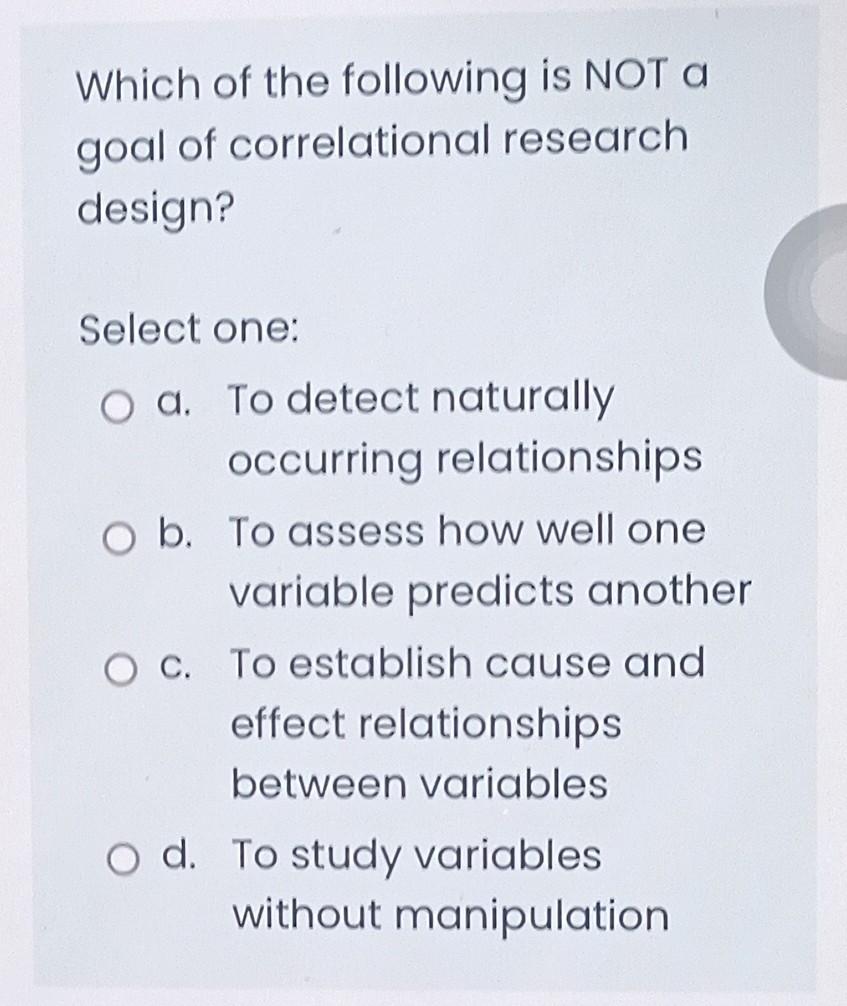 a goal of correlational research is to