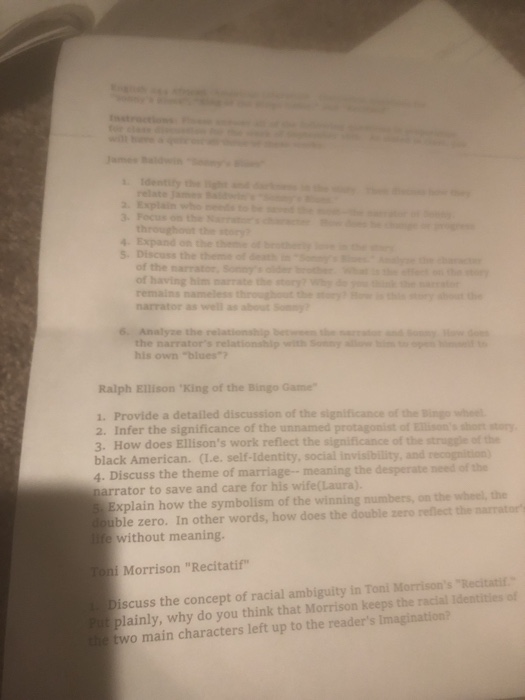 narrator 6. Analyze the relationship bet his own