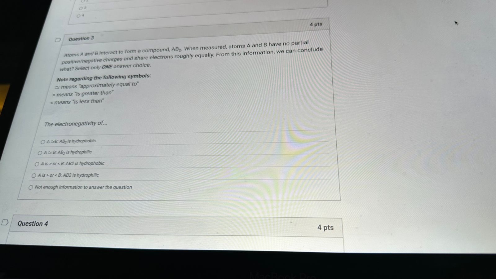 Solved 4Question 3Atoms A and B ﻿interact to form a | Chegg.com