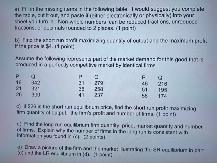 2. Answer the following based on the table below | Chegg.com