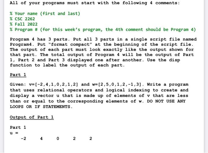 Solved All of your programs must start with the following 4 | Chegg.com