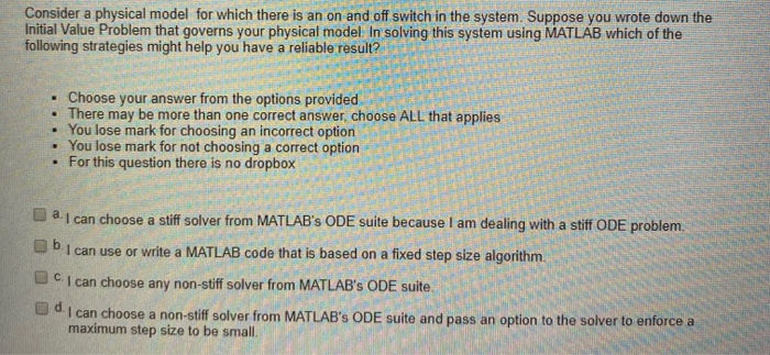 Solved Consider a physical model for which there is an on | Chegg.com