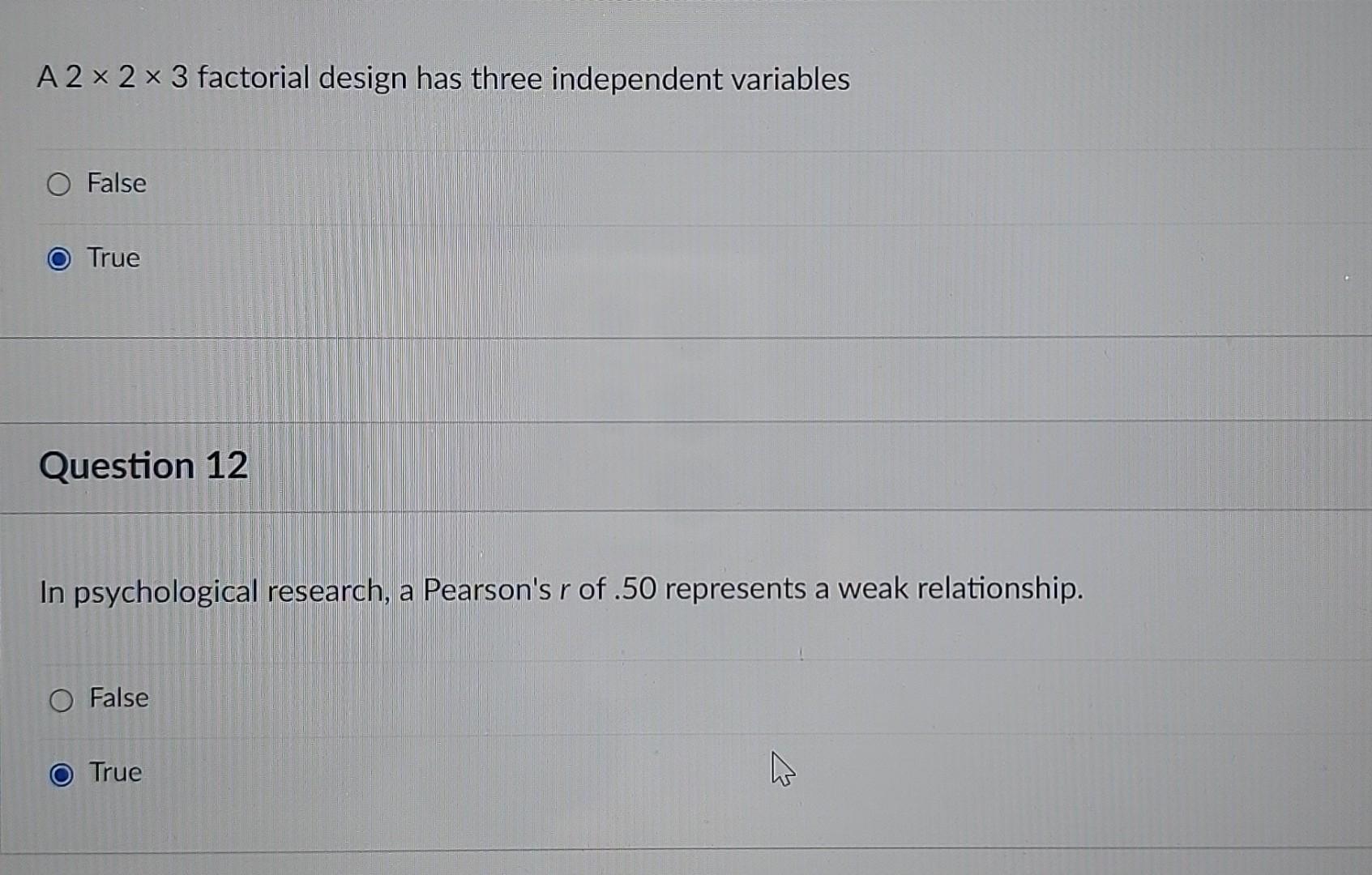 Solved A 2 × 2 × 3 factorial design has three independent