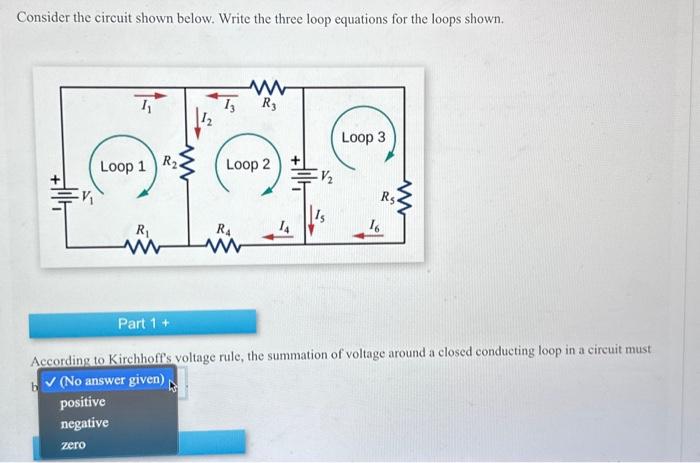 Solved Consider the circuit shown below. Write the three | Chegg.com